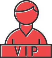 Vip Filled Icon vector