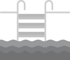 Water Stairs Flat Greyscale vector
