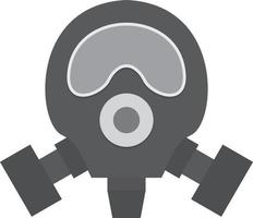 Gas Mask Flat Greyscale vector