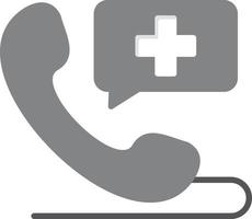 Emergency Call Flat Greyscale vector