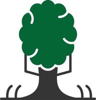 Tree Glyph Two Color vector