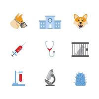 Set of Rabies Element Icons vector