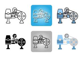 water pump station icon set isolated on white background for web design vector