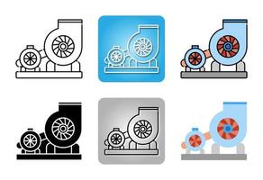 Ventilating fan or Blower  icon set isolated on white background for web design vector