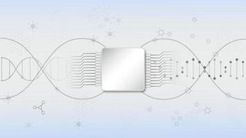 DNA molecules with Biochip for Hi-tech interface. Vector illustration