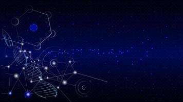 DNA molecules for Hi-tec interface, abstract communication technology and line and dots ,vector illustration vector