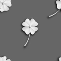 leaves seamless pattern of clover, leaf  shamrock isolated on grey  backgrounds of paper art style ,vector or illustration vector