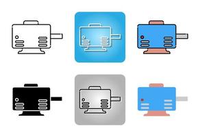 conjunto de iconos de motor eléctrico aislado sobre fondo blanco para diseño web vector