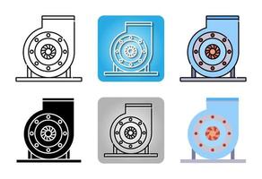 Ventilating fan or Blower  icon set isolated on white background for web design vector