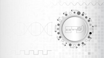 moléculas de adn para interfaz hi-tec tecnología digital abstracta blanca, ilustración vectorial vector