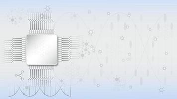 DNA molecules with Biochip for Hi-tech interface. Vector illustration