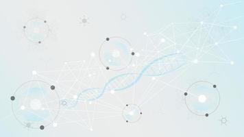 DNA molecules for Hi-tec interface background, abstract communication technology and line and dots ,vector illustration vector