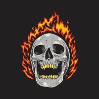 skull burn illustration vector