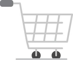 carrito de compras plano en escala de grises vector