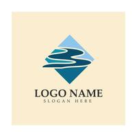 River Logo vector icon illustration design template