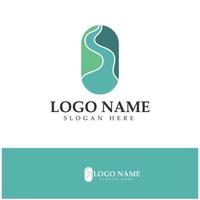 River Logo vector icon illustration design template