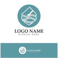 River Logo vector icon illustration design template