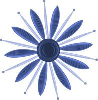 ilustración de vector de flor azul oscuro única para diseño gráfico y elemento decorativo