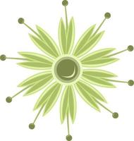 ilustración de vector de flor tropical verde para diseño gráfico y elemento decorativo