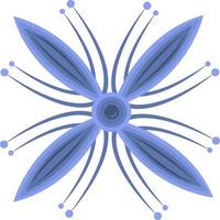 Blue bizarre flower vector illustration for graphic design and decorative element