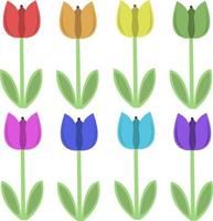 Rainbow tulip vector illustration for graphic design and decorative element