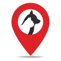 señalizar la ubicación de la tienda de mascotas, la exposición de mascotas y el refugio de animales vector