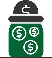 Saving Money Glyph Two Color vector