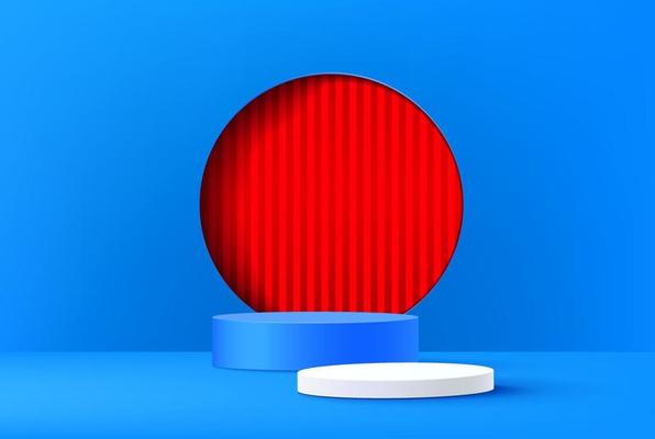 Minimal background mock up with podium for product display. 3d rendering.