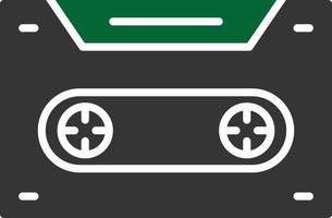 Cassette Glyph Two Color vector