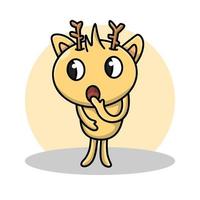 Deer Cartoon Icon Cartoon. Reindeer Symbol Vector