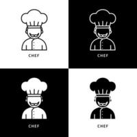 icono de perfil de chef. logotipo del personaje del panadero. símbolo de vector de trabajador uniforme de panadería y cocina