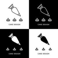 Cake Dough Icon. Bake and Cooking Logo. Pastry and Bakery Vector Symbol