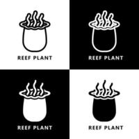Reef Plant Icon Cartoon. Coral Plant Symbol Vector Logo