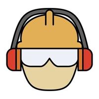 Head Protection Icon Cartoon. Construction and Engineering Symbol Vector