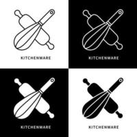 Utensilios de cocina rodillo vector símbolo. icono de herramientas para hornear. logotipo del equipo