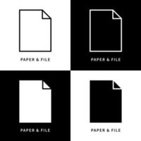 Paper And File Icon Symbol. Blank Document Logo Vector Illustration