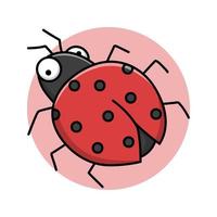 Ladybug Cartoon Icon Cartoon. Beetle Symbol Vector