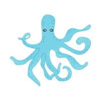 Octopus Doodle style Summer Collection. Flat vector illustration
