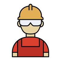 Miner Worker Icon Cartoon. Construction and Engineering Symbol Vector