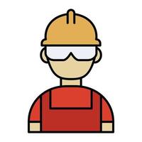 Miner Worker Icon Cartoon. Construction and Engineering Symbol Vector