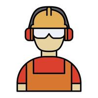 Engineering and Construction Icon Cartoon. Miner Symbol Vector