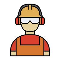 Engineering and Construction Icon Cartoon. Miner Symbol Vector