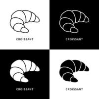 icono de croissant. logo de postre y desayuno. símbolo de vector de pastelería y panadería