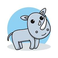 Rhinoceros Symbol Vector. Rhino Icon Cartoon