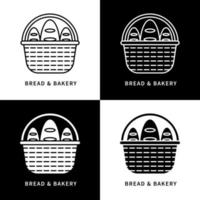 Bread and Shopping Product Icon. Food And Cake Logo. Pastry and Bakery Vector Symbol