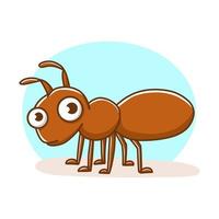 caricatura de personaje de mascota de hormiga. insecto animal vector ilustración icono logo