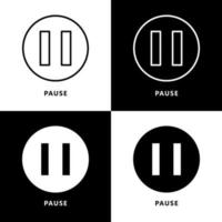 Stop and Pause icon Symbol. Media Button Logo Vector Illustration