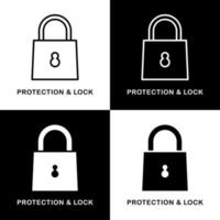 Protection And Lock Icon Symbol. Security and Privacy Logo Vector Illustration