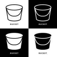 Bucket Icon Cartoon. Water Container Symbol Vector