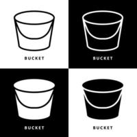 Bucket Icon Cartoon. Water Container Symbol Vector